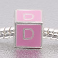 Pink letter D - fits European bead bracelets - Click Image to Close